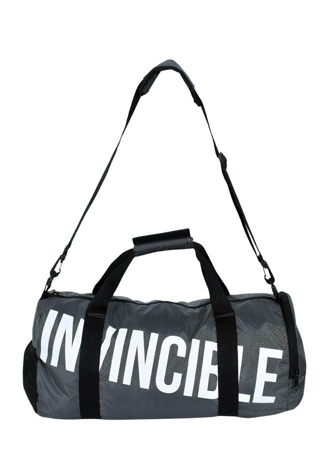 Invincible Classic Duffel Gym Bag, 27 Ltrs Unisex Shoulder Sports Bag with Extra Shoe Compartment Grey Color - Image 1