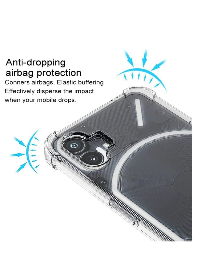 ELTRAZONE Nothing Phone 1 Case Clear Transparent with 2pcs Screen Protector Reinforced Corners TPU Shock-Absorption Flexible Cell Phone Cover - Image 5