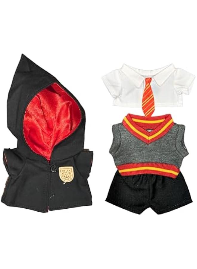 Handmade Doll Clothes for Labubu | Inspired Wizard School Uniform Set Macaron Outfits for Labubu| 17cm Doll Outfits Gift for Labubu Lovers (Scarlet Lions (Trousers))