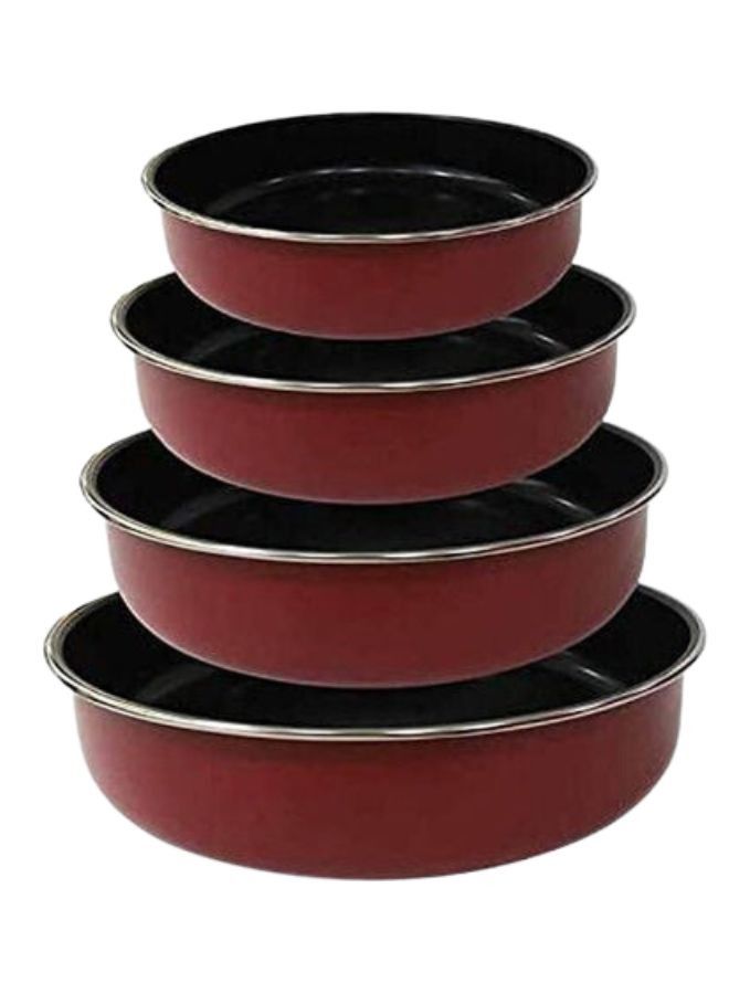 Oven tray set of 4 pieces (24-26-30-32) cm Red/Black - Image 1