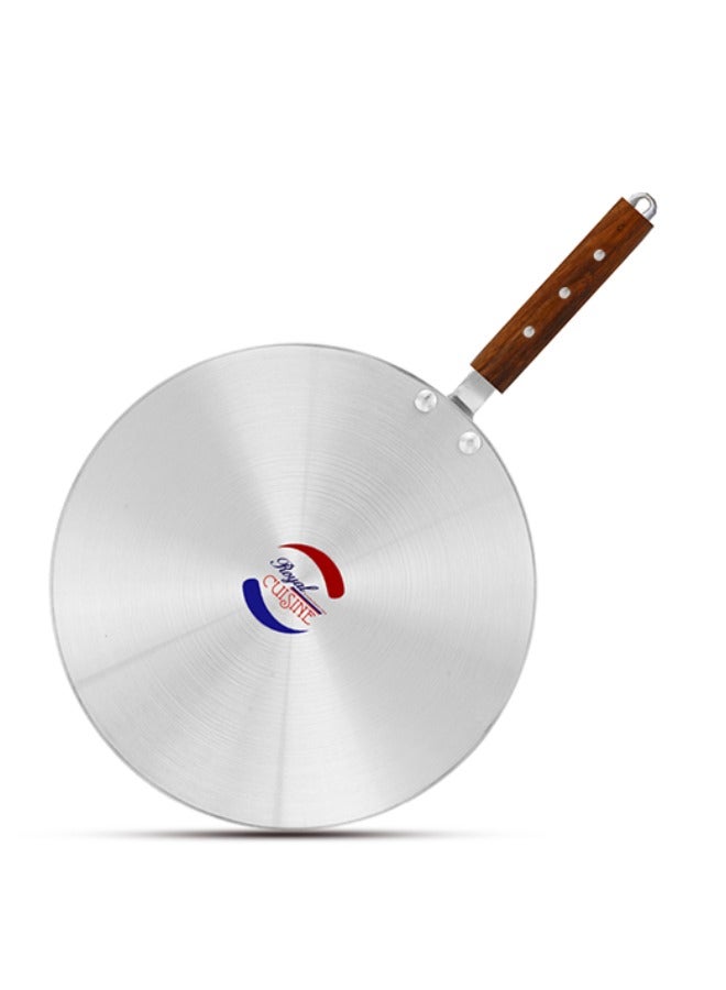 Royal Cuisine Royal Cuisine Aluminium Tawa – 14 Inch (35.5 cm) Diameter, Wooden Handle with Hanging Loop, Ideal for Dosa, Roti, Paratha, Egg & Chicken Rolls, Easy to Clean, Durable Riveted Construction,Metal Finish  - Image 2