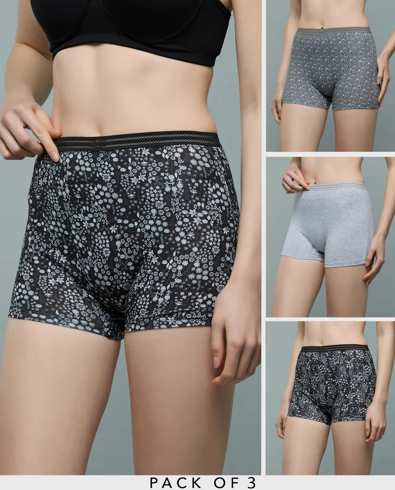 R&b 3 Pack Printed Boyshorts