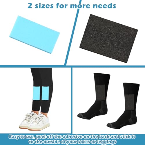Mofuiry 8Pcs Ski Shin Guards, Adhesive Snowboard Shin Protector Pads Ski Boot Inserts Foam Pad Ski Racing Shin Guards for Relief Shin Bite Burns Shin Pain, 2 Sizes (7×4.7, 6×3 Inch) for Kids Junior Men Women - Image 4