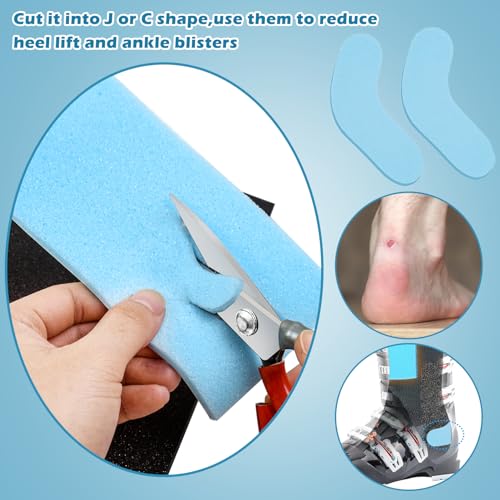 Mofuiry 8Pcs Ski Shin Guards, Adhesive Snowboard Shin Protector Pads Ski Boot Inserts Foam Pad Ski Racing Shin Guards for Relief Shin Bite Burns Shin Pain, 2 Sizes (7×4.7, 6×3 Inch) for Kids Junior Men Women - Image 5
