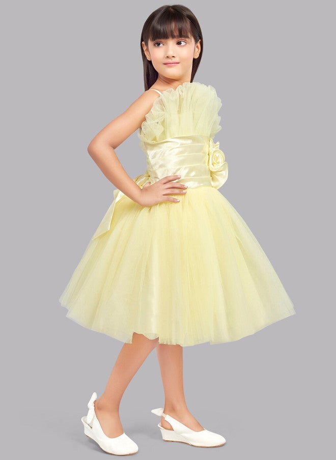 PinkChick فستان تول أصفر مزخرف مناسب للفتيات - Image 3