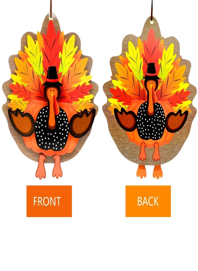 KALEFO Thanksgiving decorations 3D Turkey Decor Door Hanger - Image 4