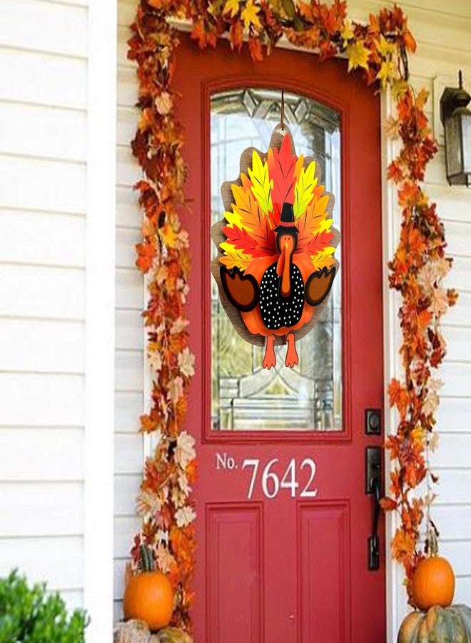 KALEFO Thanksgiving decorations 3D Turkey Decor Door Hanger - Image 2