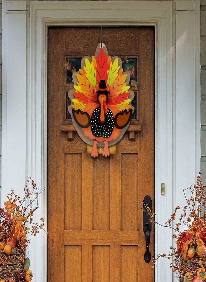 KALEFO Thanksgiving decorations 3D Turkey Decor Door Hanger - Image 1