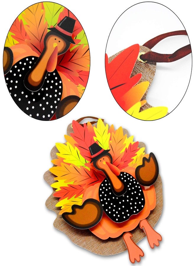 KALEFO Thanksgiving decorations 3D Turkey Decor Door Hanger - Image 3