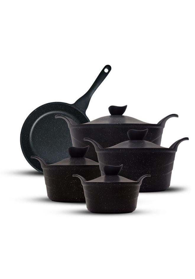 إيزي كوك إيزى كوك طقم حلل جيرانيت  - 11 قطع باللون الأسود