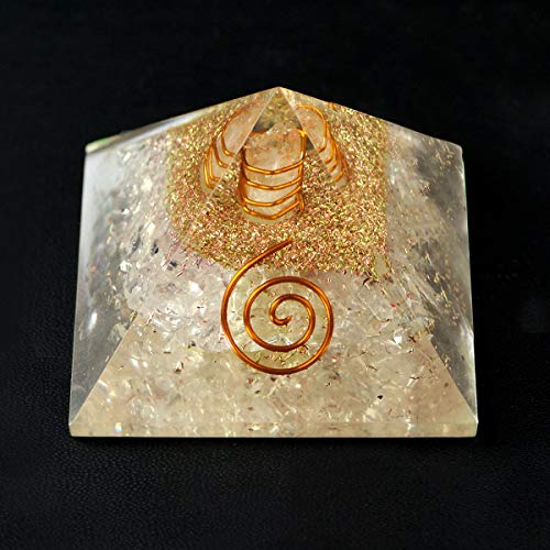 Crystu Natural Clear Quartz Orgone Pyramid for Reiki Healing Crystal Healing Stone Orgonite Pyramid Size 50 mm Pack of 1 pc - Image 2