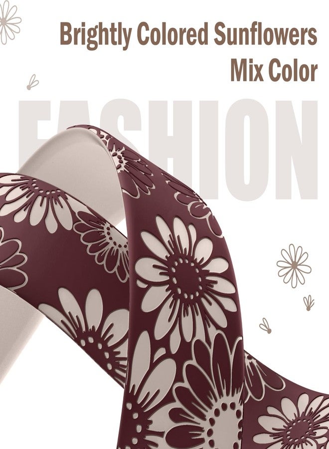 DaQin Floral Engraved Band Compatible with Apple Watch Bands 40mm 41mm 38mm Women, Cute Two-Tone Flower Soft Silicone Sport Strap for iWatch Bands Series 9 8 7 6 5 4 3 2 1 SE,Smoke Violet/Starlight - Image 3