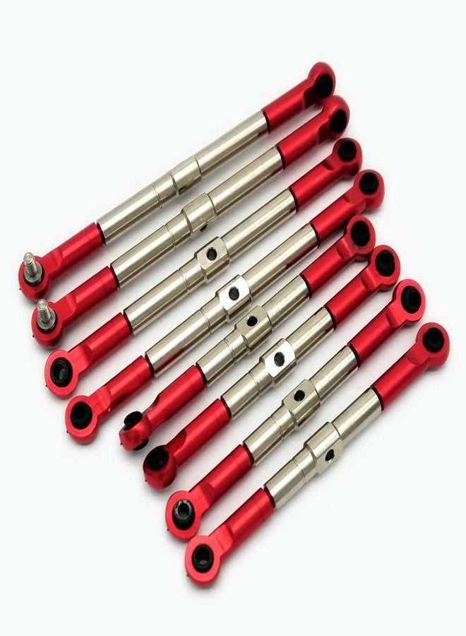 EPTNNASO 8pcs Hard Steel Adjustable Front and Rear Toe Links Push Rods with Aluminum Ends Red for Traxxas 1/16 Mini E-Revo Summit 7138 7118 - Image 2
