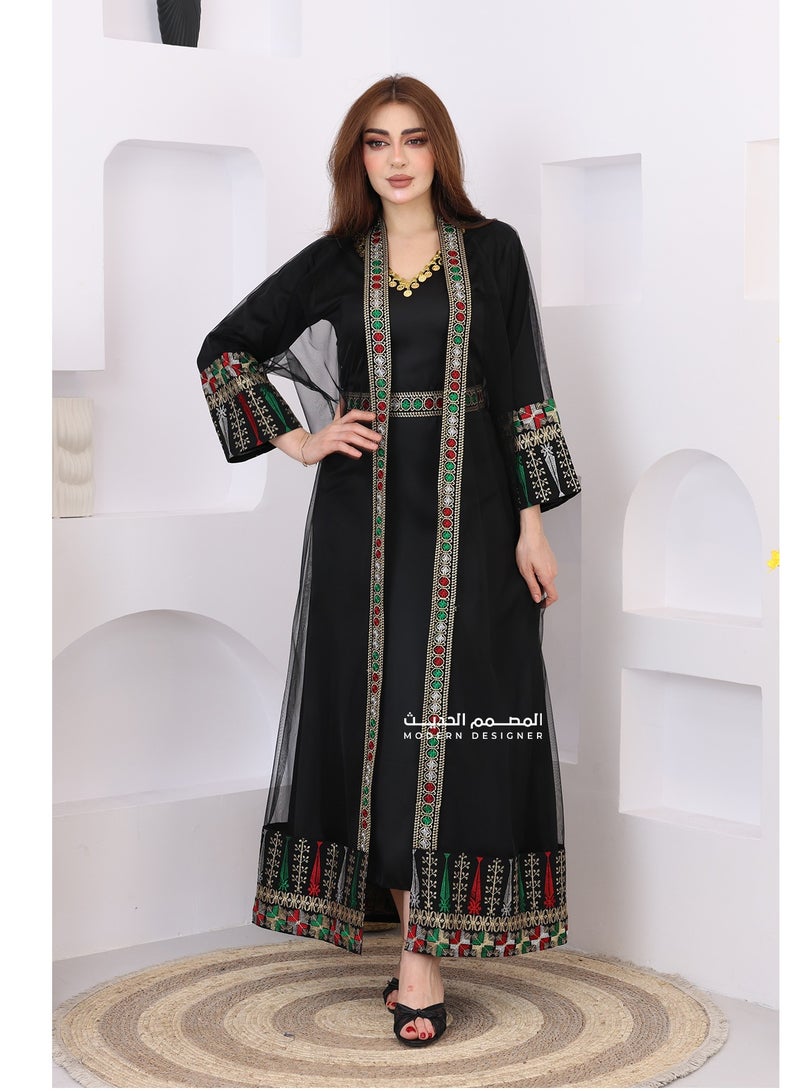 دينتي جلابية يوم التأسيس بتصميم تراثي فاخر بإطلالة ملكية مع جلابية تاسيس أنيقة فاخرة تعكس الفخامة والرقي - Image 1