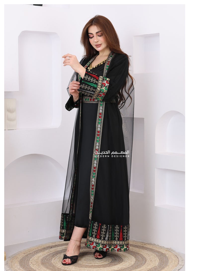 دينتي جلابية يوم التأسيس بتصميم تراثي فاخر بإطلالة ملكية مع جلابية تاسيس أنيقة فاخرة تعكس الفخامة والرقي - Image 2