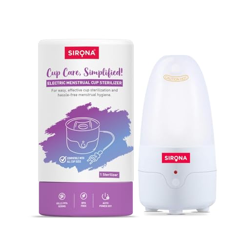 Sirona Electric Menstrual Cup Steam Sterilizer - Pack of 1 | Easy & Effective Cup Sterilization | Hassle-Free Menstrual Hygiene | Kills 99% Germs in 8 Minutes | Reusable | BPA Free | Auto Power Off - Image 1