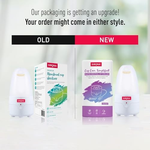 Sirona Electric Menstrual Cup Steam Sterilizer - Pack of 1 | Easy & Effective Cup Sterilization | Hassle-Free Menstrual Hygiene | Kills 99% Germs in 8 Minutes | Reusable | BPA Free | Auto Power Off - Image 2