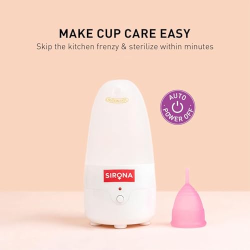 Sirona Electric Menstrual Cup Steam Sterilizer - Pack of 1 | Easy & Effective Cup Sterilization | Hassle-Free Menstrual Hygiene | Kills 99% Germs in 8 Minutes | Reusable | BPA Free | Auto Power Off - Image 3