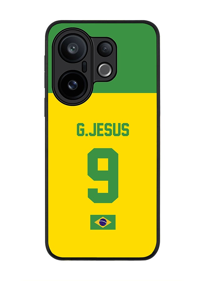 For vivo X200 FE / S30 Pro mini Case,Slim fit Camera Protection, Shockproof Thin Phone cover  - Football - Brazil,  G.Jesus
