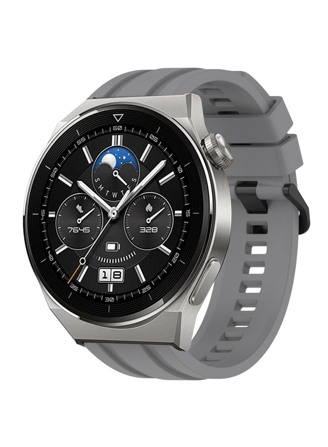 Replacement Strap For Huawei Watch 3 Pro Long & Short Sports Solid Color Silicone Watch Band Set Grey