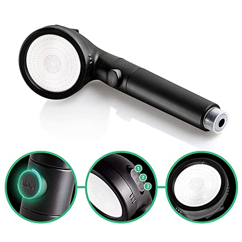 StoneStream Original StoneStream® EcoPower High Pressure Matte Black Shower Head - Spa Like Ionic Filter to Soften Water, Increase Pressure & Save Water- Mineral Stones Filter Shower head With 3 Spray Settings - Image 4