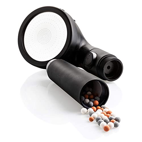 StoneStream Original StoneStream® EcoPower High Pressure Matte Black Shower Head - Spa Like Ionic Filter to Soften Water, Increase Pressure & Save Water- Mineral Stones Filter Shower head With 3 Spray Settings - Image 5
