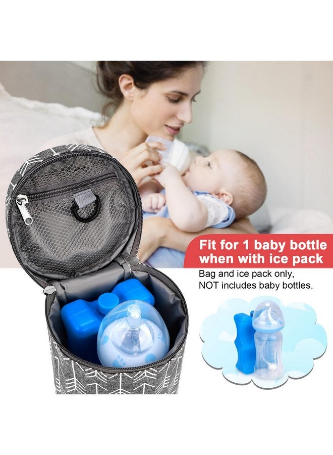 accmor Accmor Breastmilk Cooler Bag with Ice Pack, Insulated Baby Bottle Cooler Tote Bags, Baby Bottle Warmer Cooler Bag, Baby Bottle Bag Great for Nursing Mom Daycare, Grey - Image 2
