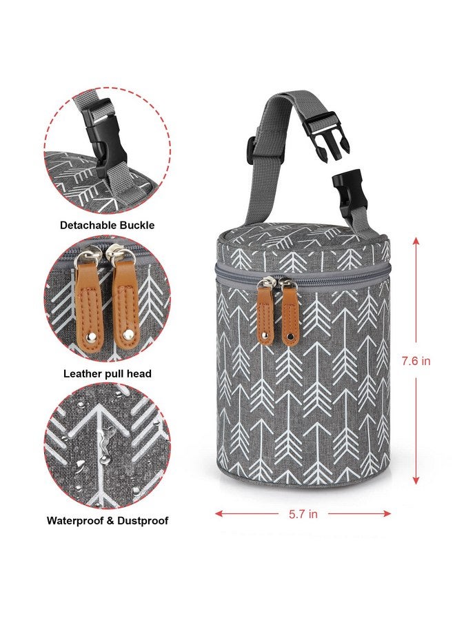 accmor Accmor Breastmilk Cooler Bag with Ice Pack, Insulated Baby Bottle Cooler Tote Bags, Baby Bottle Warmer Cooler Bag, Baby Bottle Bag Great for Nursing Mom Daycare, Grey - Image 3