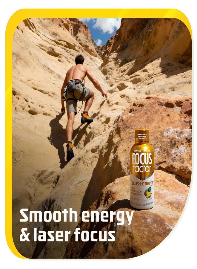 Focus Factor Extra Strength Focus + Energy Shots - 12 x 2oz Bottles (Pineapple Paradise Flavor) - Powered by Nootropics with Caffeine, L-Theanine, Ginkgo, Bacopa, L-Tyrosine, Alpha GPC - Image 4