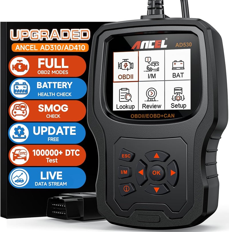 Ancel AD530 OBD2 Scanner-Upgraded AD310, Car Code Reader for Check Engine Light, Full OBDII Scan Tool for Read & Clear Fault Codes, Battery Test & Live Data, OBD II Diagnostic Scanner for 1996+ Cars - Image 1