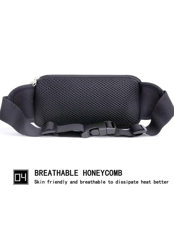 HY Adjustable Waist Pack, Running Belt Bag for Hiking, Cycling, Jogging - Phone Holder for Men, Women (Black) - Image 4