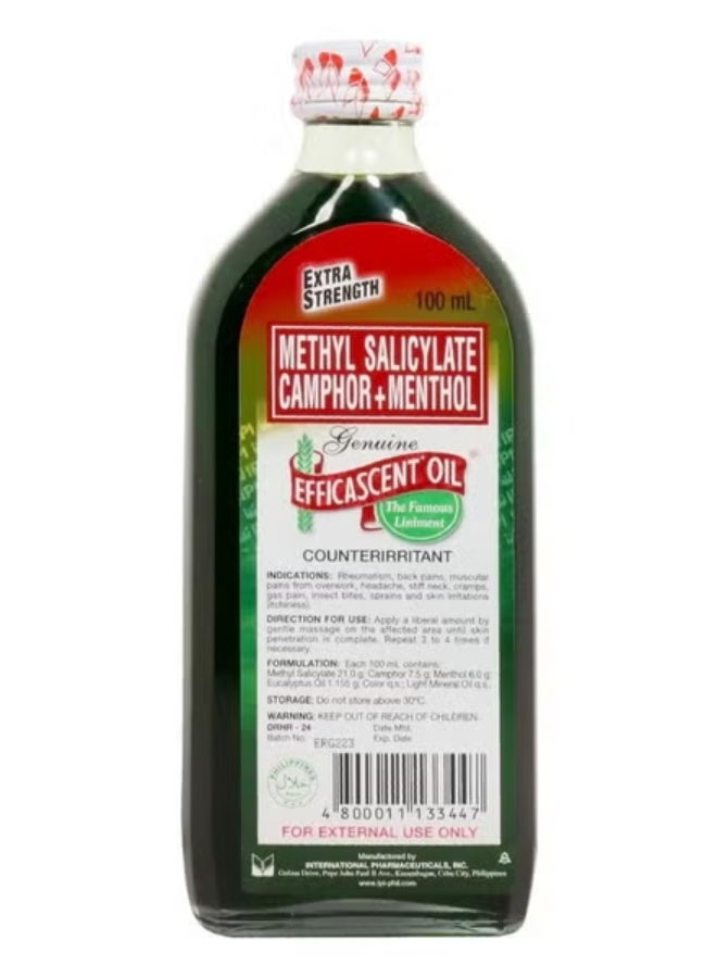 EFFICASCENT OIL Methyl Salicylate Camphor Menthol Genuine Efficascent Oil Extra Strength - 100ML