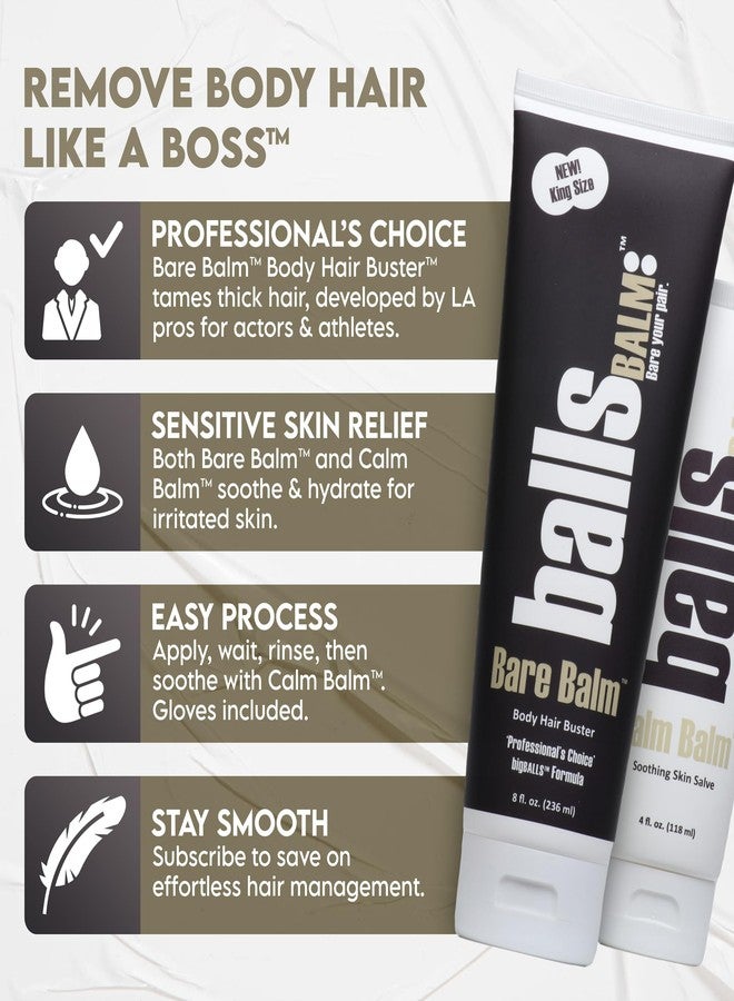 ballsBALM The Bare Pair Triple Pro Pac King Kombo - Body Hair Management System (w/Exfoliating Glove) - Image 4