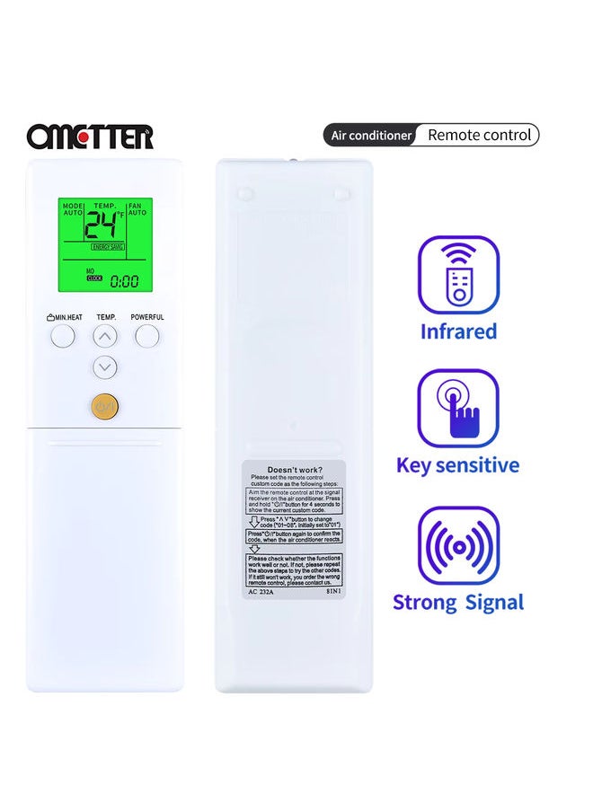 OMETTER - AC-232 AC-232A for FUJITSU RISHI ENTERPRISES Air Conditioner Remote Control AC 232A - Image 1
