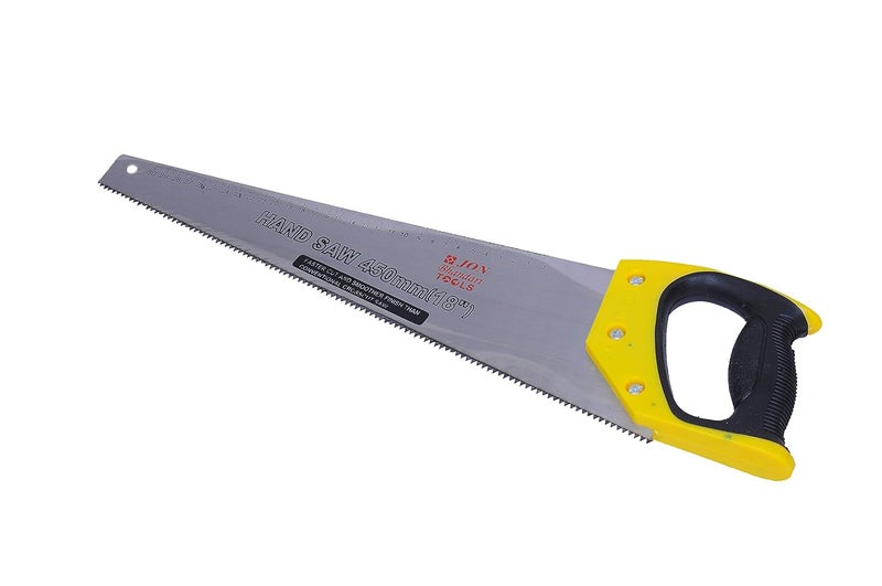 Jon Bhandari Tools Jon Bhandari Tools Powerful Hand Saw with Hardened Steel blades 450mm 18 inch Silver colour body For Professionals Craftsmen Pack of 1  - Image 1