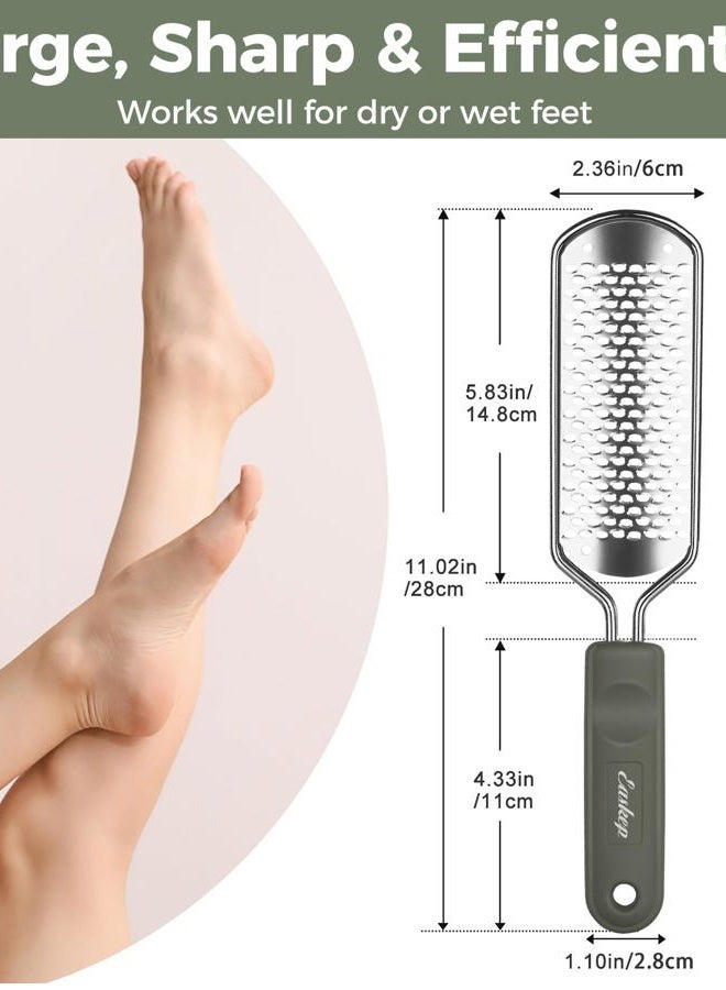Easkep Foot File Foot Scrubber Pedicure - Callus Remover for Feet Easkep Professional Grater Rasp Foot Scraper Corns Callous Removers Cracked Dead Skin Remover for Dry and Wet Feet (Grey Green) - Image 4