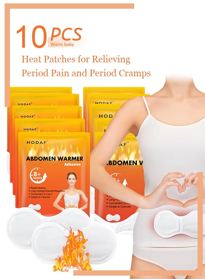 Hodaf Heat Patches for Period Pain Relief & Period Cramps, Portable Menstrual Heating Pad, Air-Activated Adhesive Heating Patches for Cramps, Suitable for All Skin Types (10 Packs) - Image 1