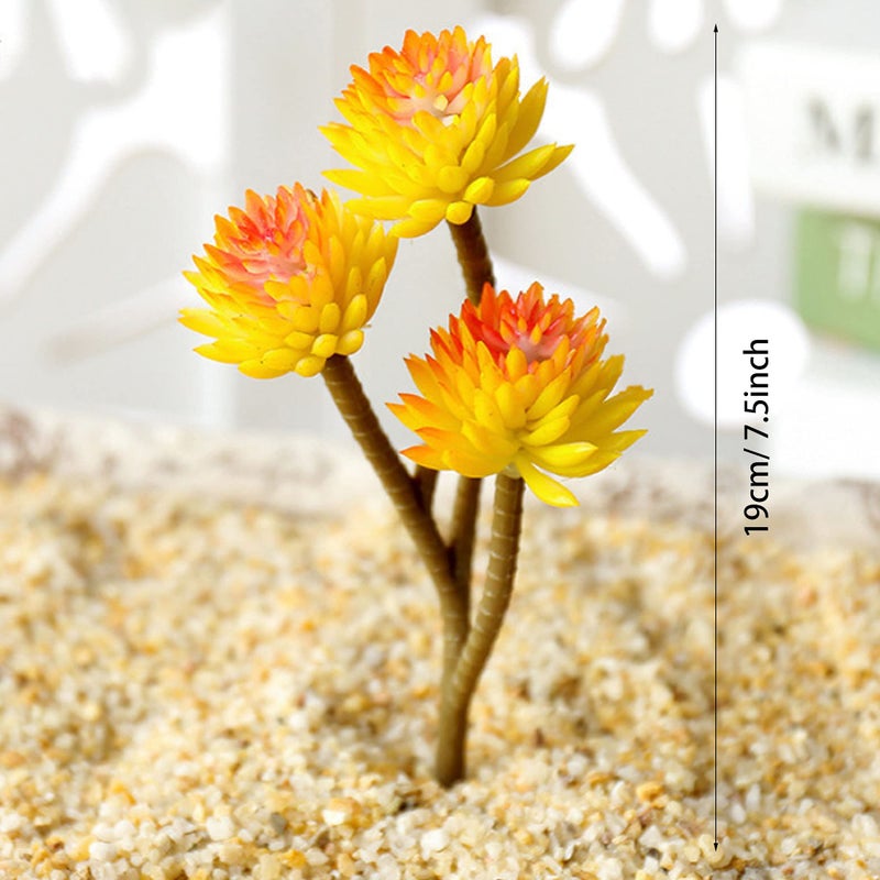Cayway Cayway 11 PCS Artificial Succulents Picks  Yellow Red Artificial Succulent Plants  Faux Succulents Fake Succulent Bouquet String of Succulent Faux Succulents Floral Arrangement - Image 2