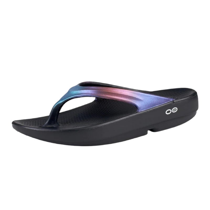 OOFOS OOlala Luxe Recovery Sandal, Midnight Spectre - Womenâ€™s Size 6 - Image 1
