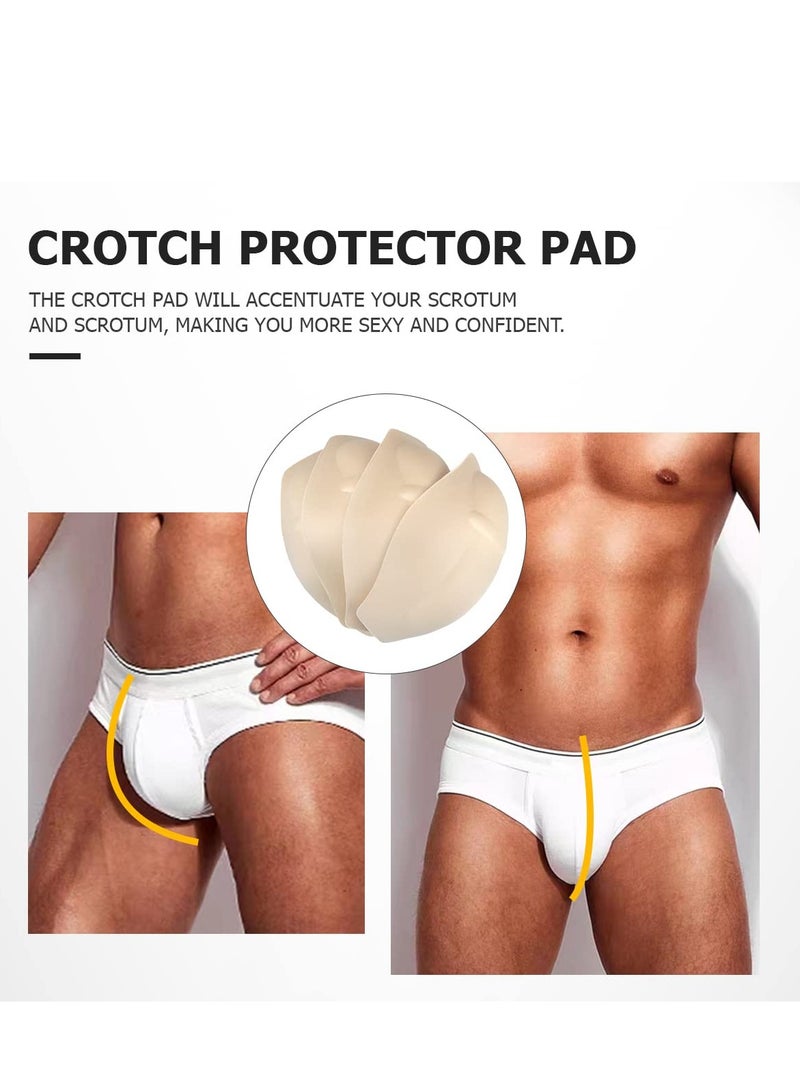 4 PCS 3D Men Enlarge Front Pad, Thickened Sponge Cushion Swim Trunks Cup Crotch Pad, Protection Sponge Enhancement Cup Pouch Pad, Skin Color - Image 5