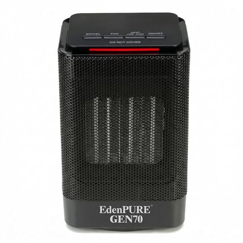 EdenPURE GEN70 Portable Infrared Heater and Cooler – 950W PTC Infrared Heat, Oscillating Swivel Fan, 2 Heat Settings + Cooling - Safe for Pets Kids, Personal Space Compact for Desk, Bedroom or Travel - Image 1