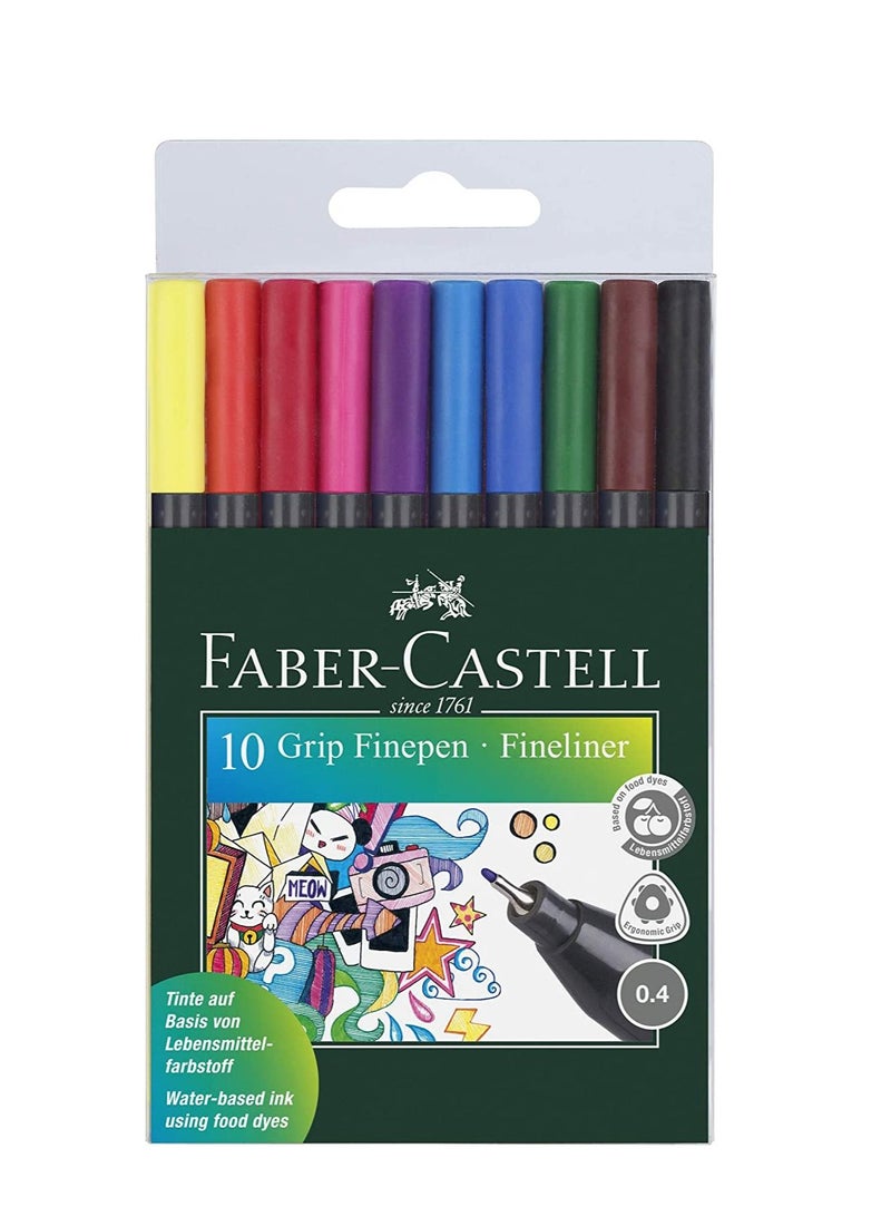 FABER-CASTELL قلم فاينلاينر مكون من 10 قطع متعدد الألوان - Image 1
