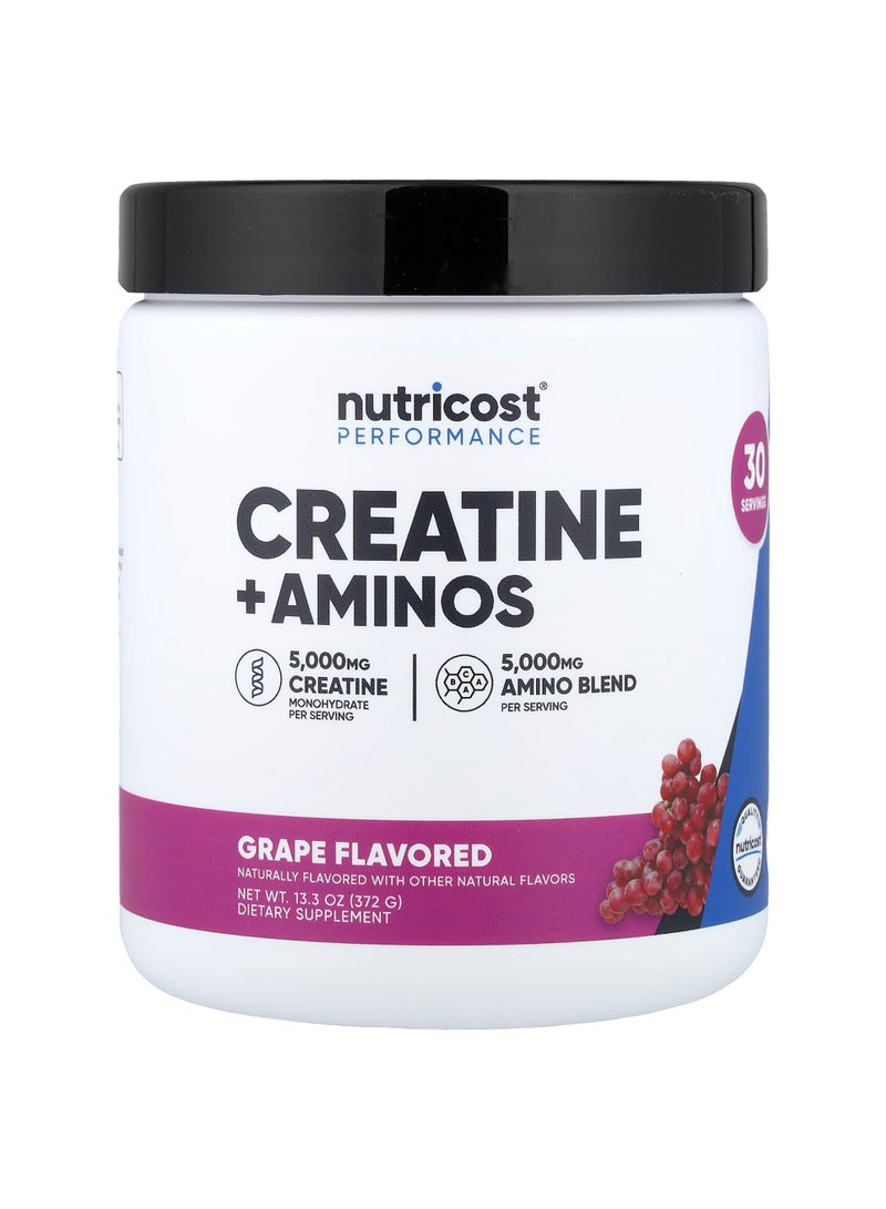 Nutricost Performance, Creatine + Aminos, Grape, 13.3 oz (372 g)