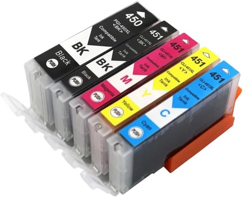 Compatible Ink Cartridge Set 6 Color 2 Set For PGI 450 CLI 451 MG5440 MG5540 MG6340 MG6440 MG7140 IP7240 MX924 - Image 2