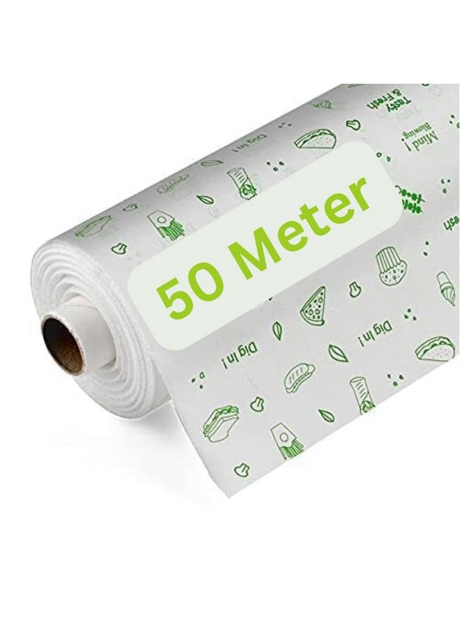 Radiant Food Wrapping Paper, Re-heatable Non Stick Paper,Premium Non-Stick Butter Wrapping Paper White, 28 cm x 50 m Roll (50 mtr) - Image 1