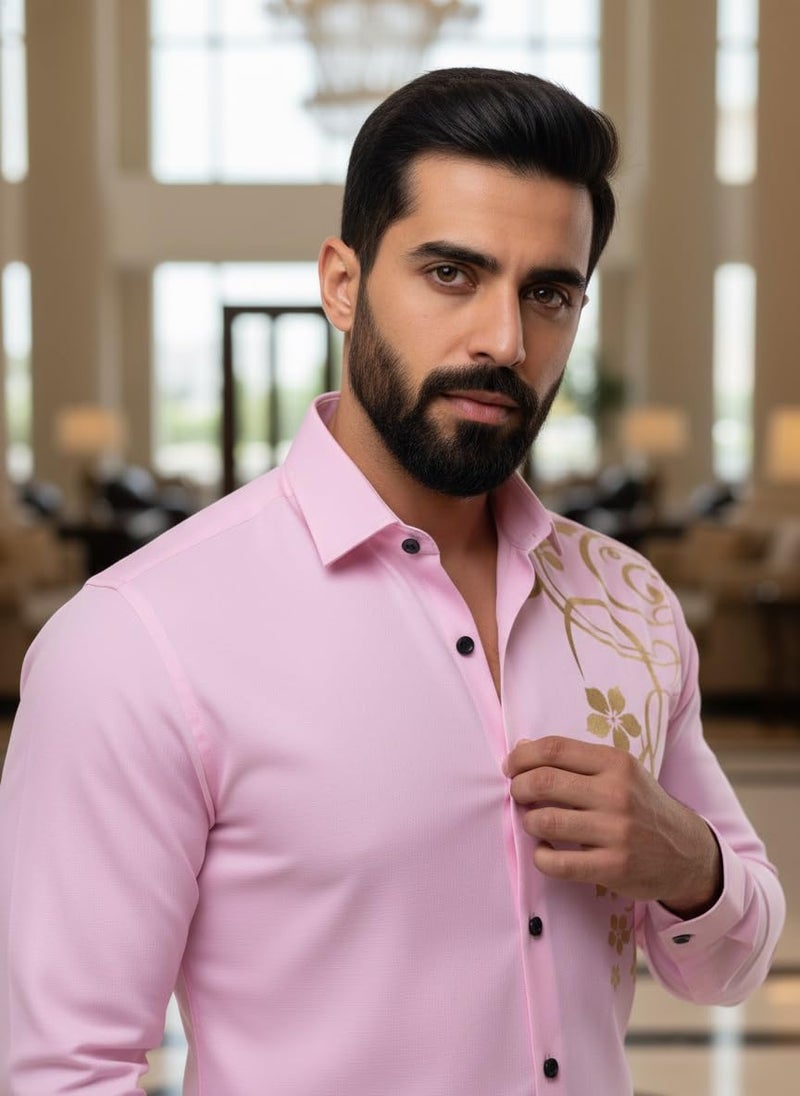 Bellstone Men's Solid Lustre Cotton Regular Fit Full Sleeve Collared Neck Casual Shirt for Men Stylish Latest | Lightweight Breathable Fabric |Stylish Solid Shirt for Office & Everyday Wear - Image 3