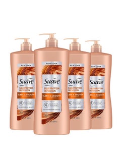 Suave Suave Silk Protein Infusion Shampoo, Sleek and Smooth, for Soft Hair and Frizz Control, 28 oz Pack of 4  - Image 1