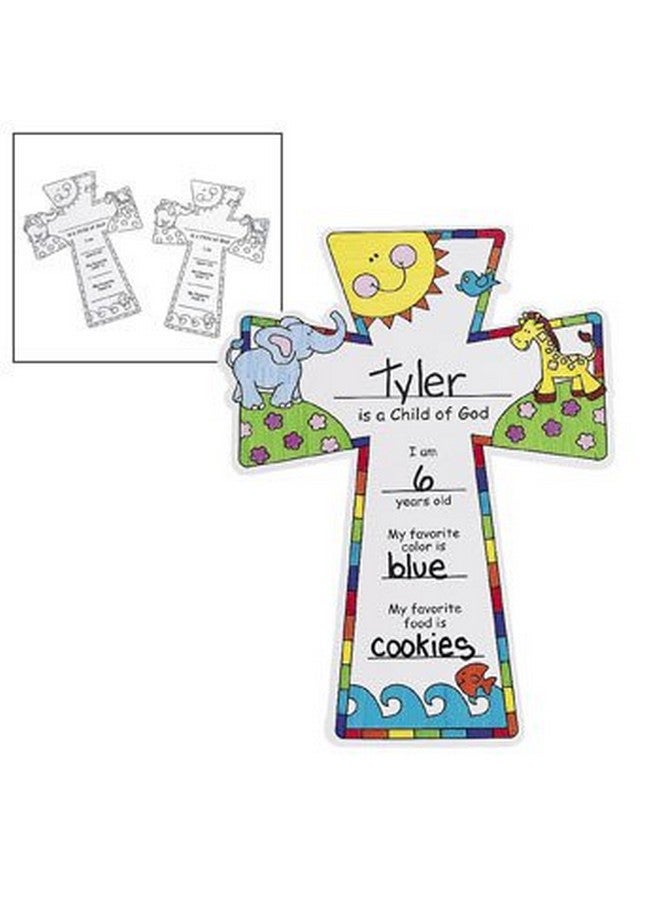 Fun Express Color Your Own Child of God Crosses - Crafts for Kids and Fun Home Activities - VBS Vacation Bible School Supplies/Decor - Image 1