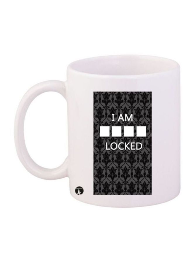 RKN Sherlock Printed Coffee Mug White/Black - Image 1