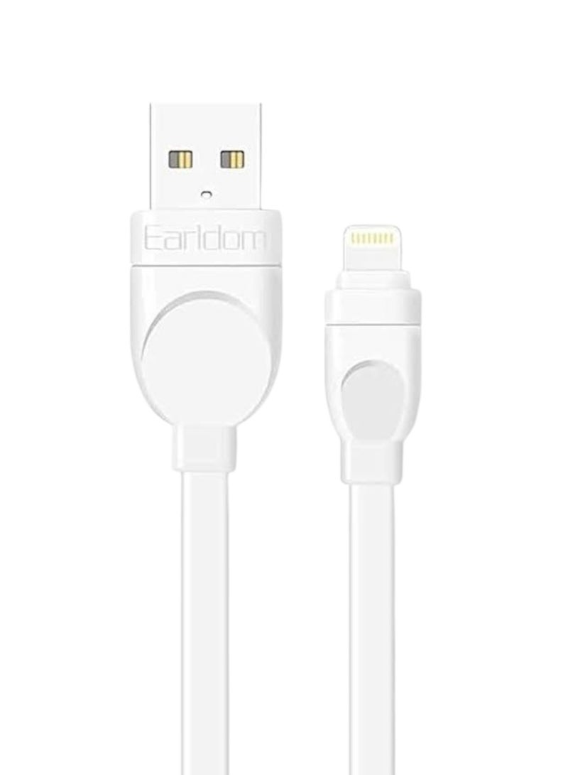 Earldom EC-108I USB to Lightning Data Cable with Fast Charging Technology, White - Image 1
